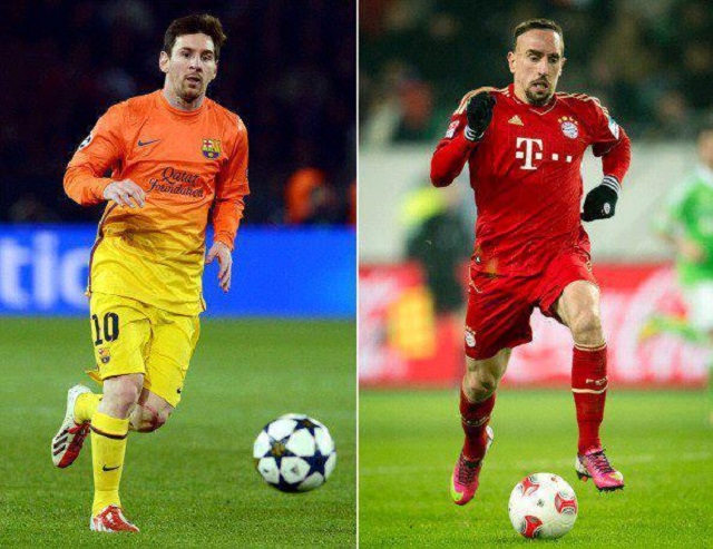 Bayern Munich winger Franck Ribery believes Lionel Messi is in a class of his own ahead of his side's clash against Barcelona