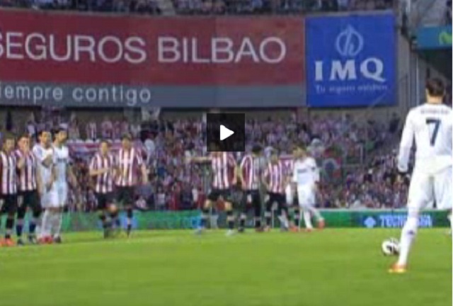 Cristiano Ronaldo scored an amazing free kick against Bilbao this weekend.