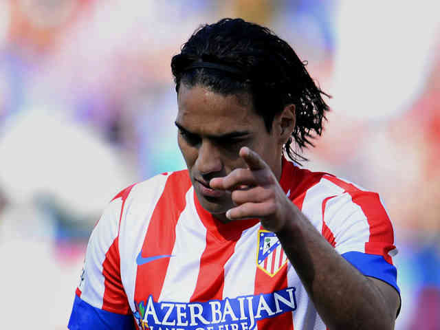 Falcao celebrates both his goals in the La Liga