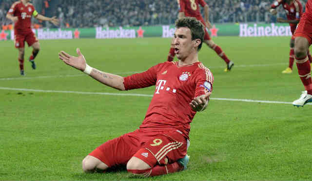 Mandzukic celebrates his goal against the Italians, Juventus and puts Bayern to the semi finals