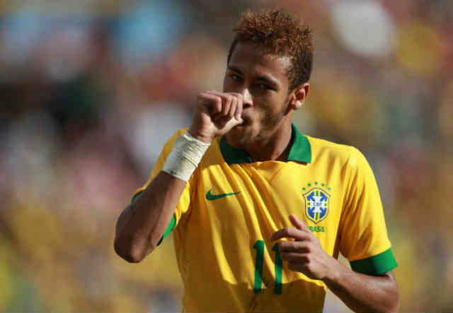 Neymar celebrates both his goal against Bolivia-Football