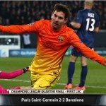 Paris Saint-Germain grabbed a late lifeline through Blaise Matuidi's equaliser deep into stoppage time to earn a 2-2 draw in their Champions League quarter final. Messi's magic wasn't enough to secure a win.