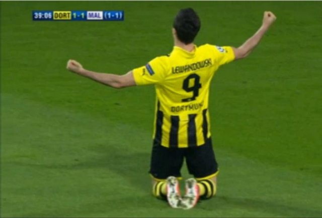 Robert Lewandowski's 39th minute goal, that was Borussia Dortmund's 1-1 equaliser against Malaga