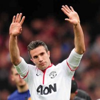 Robin Van Persie does not celebrate his goal as he gives respect for Arsenal