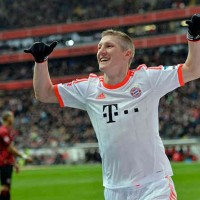 Schweinsteiger goes on celebrating his goal