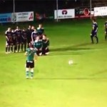 The viral video comes from an Austrian lower league match.After being given a free-kick, it looked like SC Weiz had something clever in mind as they positioned two players to kneel in front of the SC Fürstenfeldbruck wall.