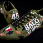 This is the pair of Nike Mercurial Miracle FG III completely customized by Mr Dheo for Mario Balotelli, with camouflage colors and the inscription Balo is back