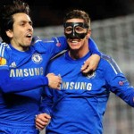 Torres celebrates his two goals at the Europa League