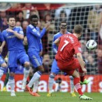 Southampton's Rickie Lambert scores free against Chelsea