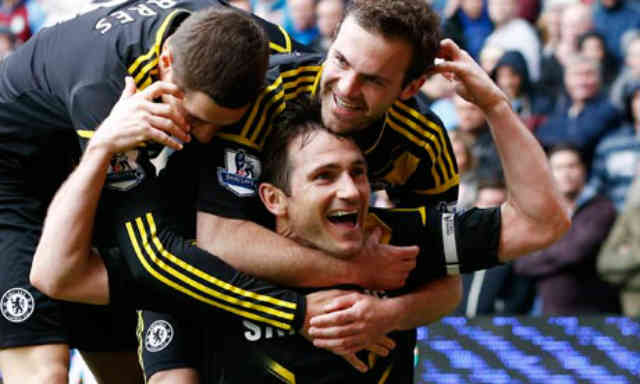 Frank Lampard celebrates both his goals with his team