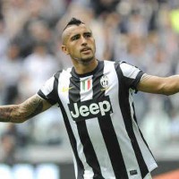 Vidal celebrates his goal which was a penalty