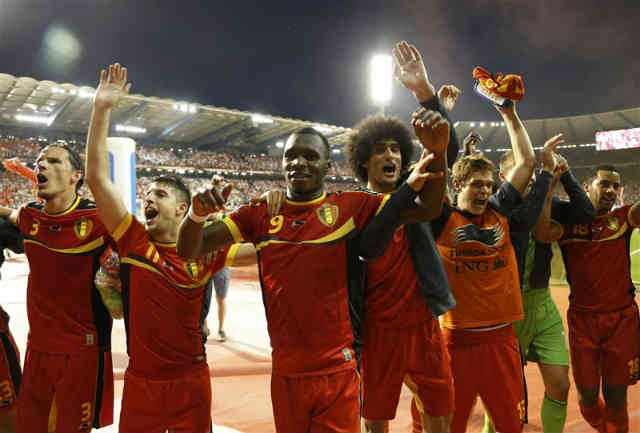 Belgium national team celebrate their victory