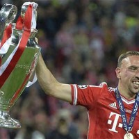 Franck Ribery celebrates the Champions League title