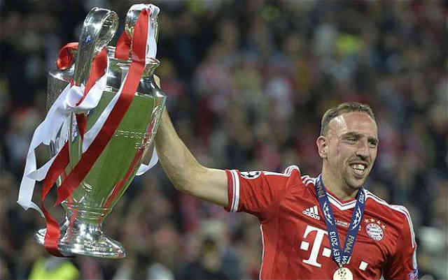 Franck Ribery celebrates the Champions League title