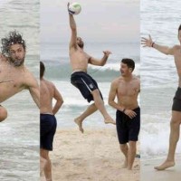 Italian players enjoy their victory in Rio de Janeiro beach