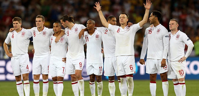 England players celebrate a win