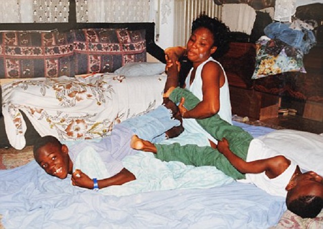 Balotelli with mother Rose and brother Enoch.