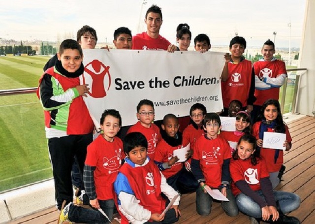 Cristiano Ronaldo is a Global Ambassador for Save The Children where his role is to lead a campaign to fight hunger and starvation among the world’s poorest kids.