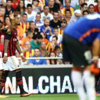 Robinho celebrates his goal