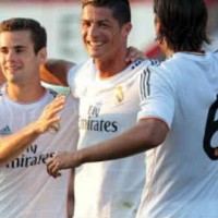 Ronaldo celebrates with his team with his goals