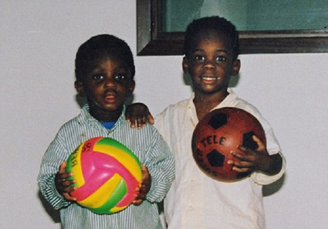 Super Mario is born-Balotelli (right) aged three years old.