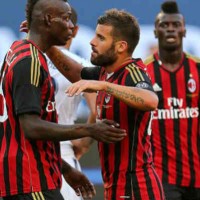 Balotelli and the team celebrate his goal