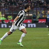 Juventus celebrate their late goal but still lose their match against Inter Milan