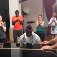 Mario Balotelli shares his skills on the piano with playing the Italian anthem