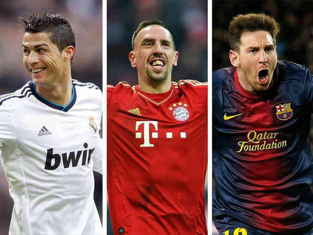 Ronaldo, Ribery and Messi will compete for best player in Europe