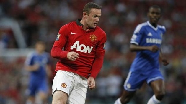 Manchester United's Wayne Rooney in action against Chelsea