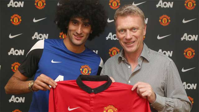 Fellaini with David Moyes