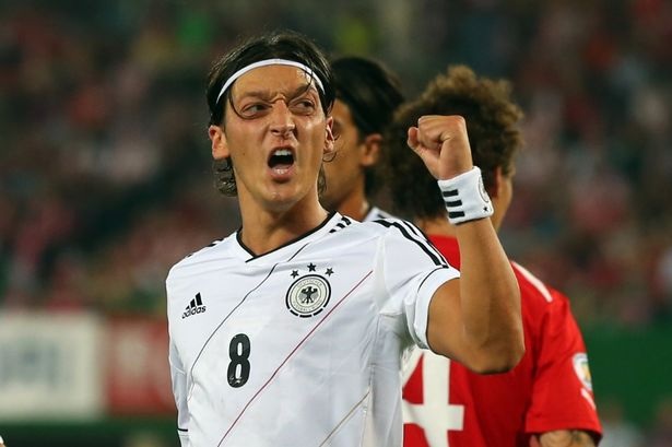 German Superstar Mesuit Ozil celebrates