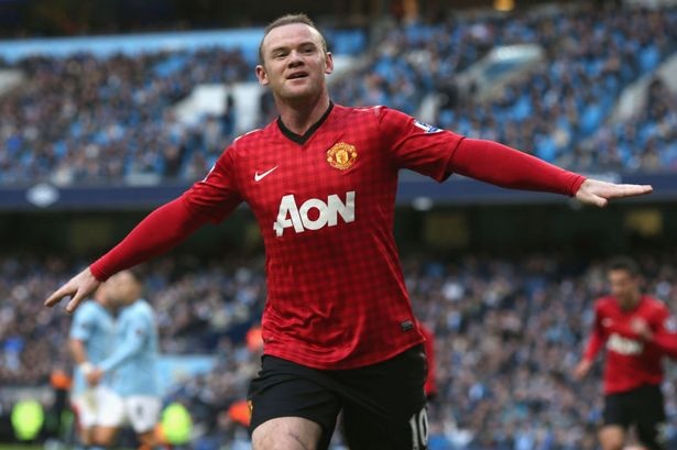 Manchester United's Wayne Rooney celebrates another goal.
