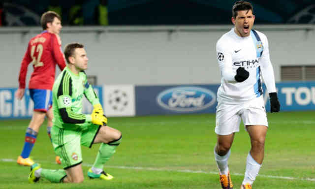 Aguero brings Manchester City their victory against the Russian team