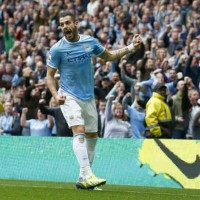 Negredo celebrates his banging goal