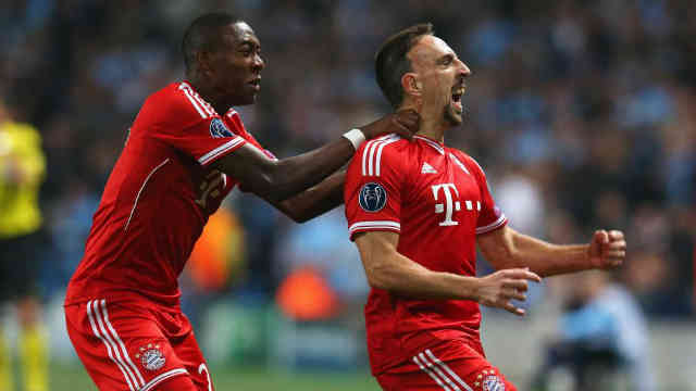 Ribery celebrates his smacking goal