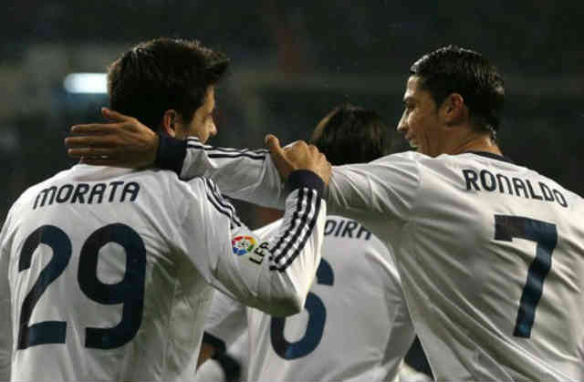 Ronaldo and Morata celebrate their smashing goal and save Madrid the win