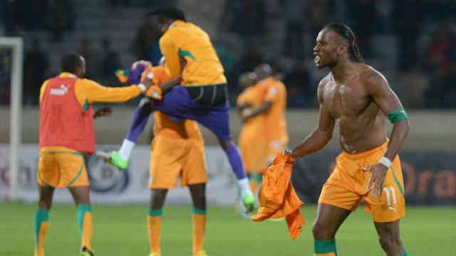 Ivory Coast celebrate their spot in the World Cup