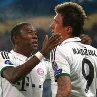 Mandzukic celebrates his goal and brings victory for Champions League