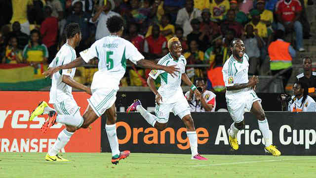 Nigeria celebrate their spot to the World Cup 2014
