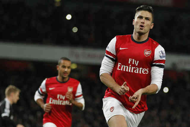 Olivier Giroud continues to score more goals for the Gunners