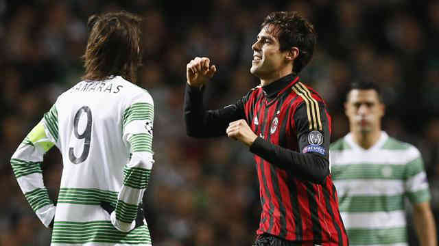 Ricardo Kaka was the man of the match for AC Milan in the Champions League match against Celtic
