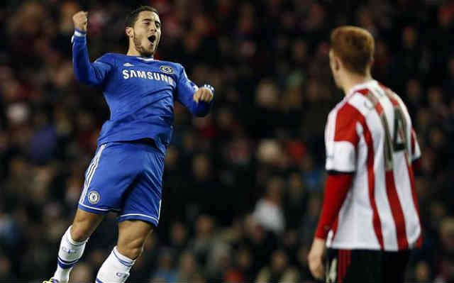 Eden Hazard gets his double for the Blues against Sunderland