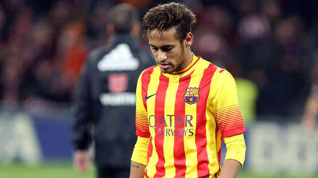 Neymar disappointed with the score and lose for his team