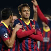Neymar manages to get his hat trick against Celtic in the Champions League