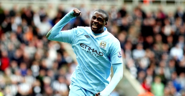 Manchester City and  Ivory Coast star Yaya Toure celebrates