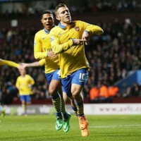 Wilshere gets opener goal against Aston Villa