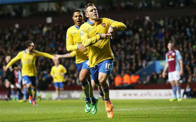 Wilshere gets opener goal against Aston Villa