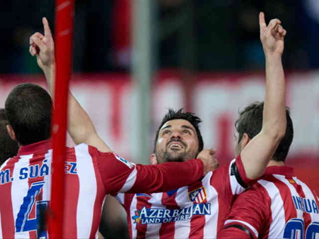 David Villa opens up for Altetico Madrid and get a win