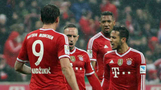 Franck Ribery goes celebrates with the German giants his goal